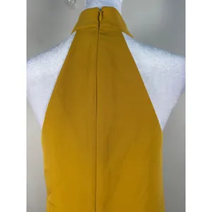 Mare Mare‎ x Anthropologie Halter Dress Women XS Gold Excellent Mod Mini Pocket thumbnail 9
