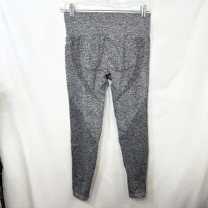 Seamless Workout‎ Set Gray Activewear Long Sleeve Crop Top Leggings TikTok 779 thumbnail 4