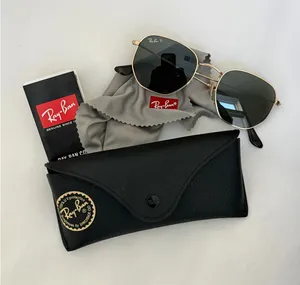 Polarized Ray-Ban Hexagonal Sunglasses Gold Frame thumbnail 1