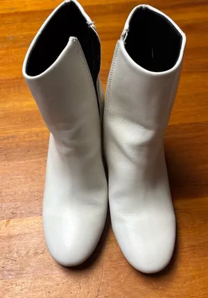 Altar'd State White Leather Ankle Boots thumbnail 1