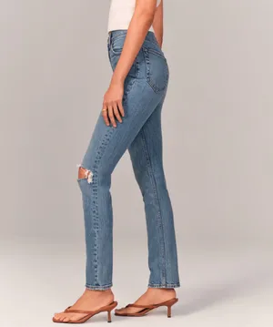 Abercrombie The 90’s Slim Straight Ultra High Rise Jeans thumbnail 4