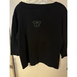 Bob‎ And Betty's Craft Women's Rhinestone And Turquoise Embellished Black Knit thumbnail 5
