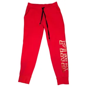Victoria's Secret PINK Joggers Womens Medium Red Gold LOGO Graphic Sweatpants‎ thumbnail 2