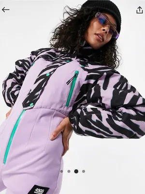 ASOS 4505 Women’s Printed Ski Suit Snowsuit One-Piece in Printer Lilac 12 thumbnail 3