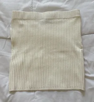 White Fox Mini Sweater Skirt Womens‎ Small White Feminine Dainty Romantic Luxury thumbnail 1