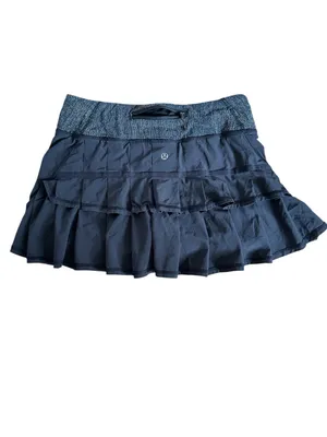 Lululemon Pace Setter Skirt Small 4 Black Burlap white Stretch Tennis Preppy thumbnail 7