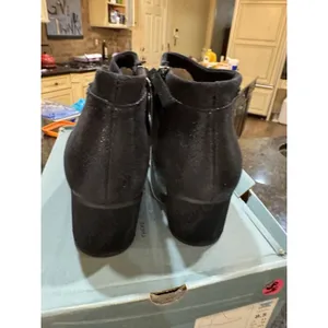 Toms Loren Shimmer Metallic Black Crackle Boots Booties Size‎ 8.5 thumbnail 5