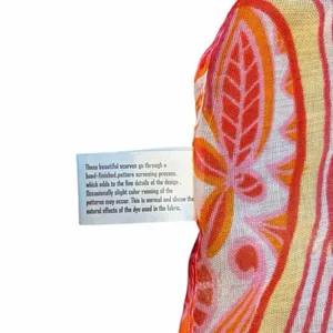Beautiful Pink Flowy Paisley Scarf Size Approximately 71 1/2” x 12” thumbnail 4