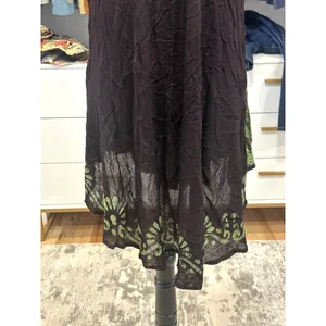 Sunflower Women's Sleevelss Tunic Dress Black Yellow Floral OS Semi Sheer thumbnail 6