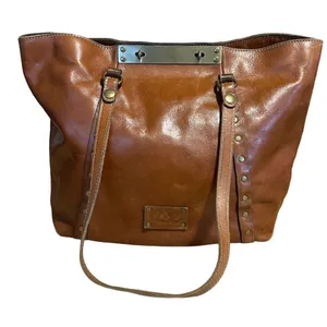 Patricia Nash Cognac Brown Leather Benvenuto Large Shoulder Bag thumbnail 1
