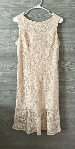 Eva Mendez New York And Company Pink Dress Women's Size Medium‎ NWT PINK LACE thumbnail 1