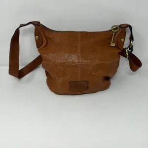 Fossil Long Live Vintage Crossbody Bag Cognac Leather Utility Women Small thumbnail 11