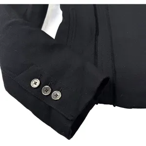 Banana Republic Wool Jacket Women's‎ Size 4 Black Raw Edge Detail Military Moto thumbnail 9