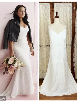 Gorgeous New Galina by David’s Bridal Crochet Lace Slip Wedding Gown thumbnail 2