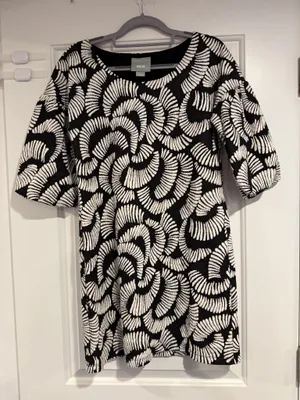 Maeve Anthropologie Windfall Mini Dress Black White Leaf Print Women's X-Small thumbnail 3