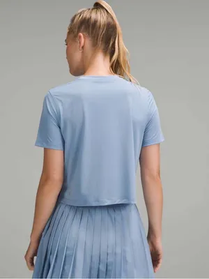 Lululemon Ultralight Waist-Length T-Shirt Size 6 Blue Willow Crop Workout Active thumbnail 4