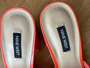 Nine West Women’s Kaelyn Square Toe Slip On Heel Sandals, Dark Orange, Size 8.5 thumbnail 10