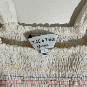 Madewell Rainbow Smocked Peplum Tank thumbnail 6