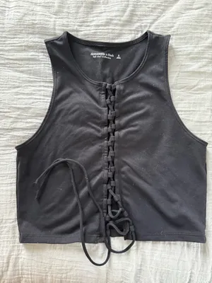 Abercrombie tie up crop top thumbnail 1