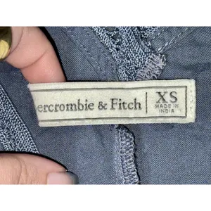 NEW Abercrombie & Fitch Navy Blue Lace V-Neck Peplum Babydoll Blouse Top Size XS thumbnail 5