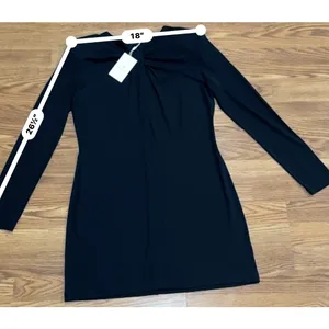 Anine Bing Amaya Black Keyhole Mini Dress Long Sleeve Women’s L thumbnail 6