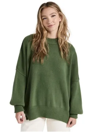 Free People Easy Street Tunic Sweater Size Small Sea Garden Green Oversized Boho thumbnail 1