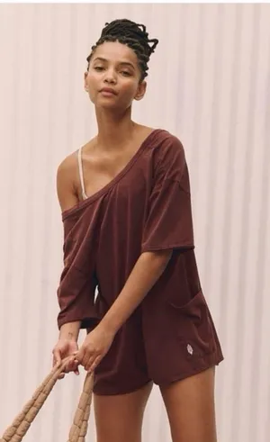 Free People hot shot tee romper NWOT thumbnail 1