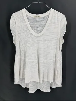 We the free sweetness white scoop neck oversized raw hem tunic Tshirt top thumbnail 2