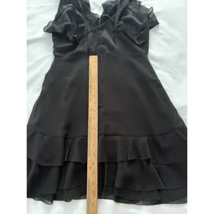 Storia Babydoll Dress Size S Black Ruffled Mini Witchy Goth Whimsy Feminine Y2K thumbnail 8