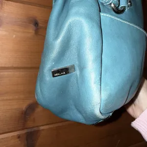 Vintage Y2K Perlina Teal Leather Small Satchel Top Handle Purse Bag thumbnail 4