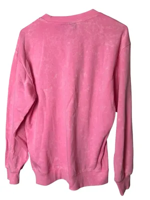 Barbie Pink Distressed Style Glitter Crewneck Logo Pullover Sweatshirt Size M thumbnail 7