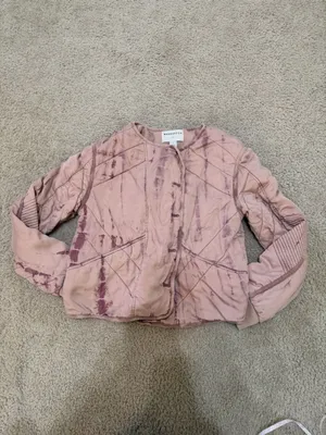 Marrakech Anthro Style Quilted Jacket small pink tie dye moto lightweight thumbnail 4