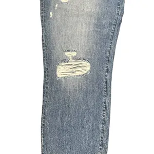 3X1 Fringe Hem Crop‎ Straight Leg Jeans Distressed Mid -Rise Cotton 31 Women NWT thumbnail 3