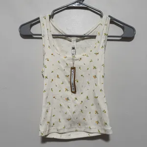 Skims NWT Cotton Crop Rib Tank in Marigold Rosebud Print Size Medium thumbnail 2