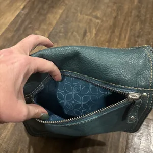 Fossil Long‎ Live Vintage Women's Teal Green Pebbled Leather Purse Crossbody Bag thumbnail 4