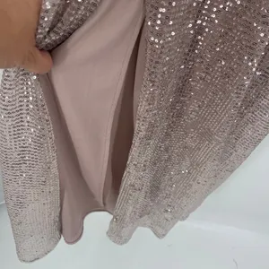 Alex & Eve Sequin Cocktail Dress Sz 12 Prom Old Hollywood Gala Champagne Rose thumbnail 11