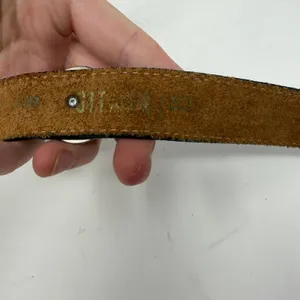 Western Concho Belt Leather Black Silver Engraved Buckle Women M-L thumbnail 4