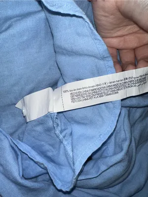 Zara Oversized Blue Linen Top Sz. M thumbnail 3