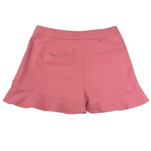 Zara Basic Pink Pocket High Rise Stretch Chic Ruffle Hem Flare Short Size M thumbnail 2