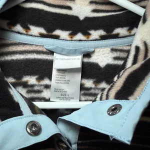Cinch Polar Fleece Pullover Women L Black Aztec Southwest Snap Mock Neck‎ Hiking thumbnail 3
