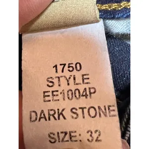 NWT Emerson Edwards Flare Boot Cut Jeans Dark Wash Size 32 Mid Rise Raw‎ Hem thumbnail 6