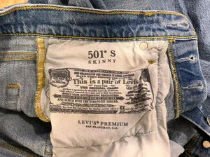 Levi's Women premium 501 skinny jeans size W 28x L 30 thumbnail 4