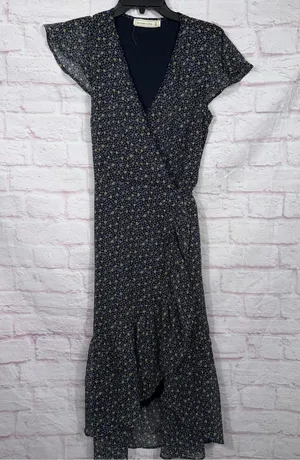 Abercrombie & Fitch Medium Flutter Sleeve Floral Wrap MIDI Dress thumbnail 1