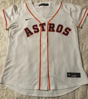 Nike White and Orange Astros Jersey thumbnail 1