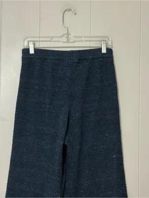 Free People Beach Hailee Knit Pants Blue Wide Leg Lounge Sweater Pants Size S thumbnail 7