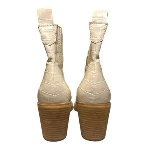 Steve Madden Geniva Beige Crock Faux Leather Square Toe Heel Boots Size 10M thumbnail 3