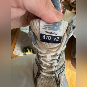 New Balance 470 White and Blue Athletic tennis Shoes thumbnail 6