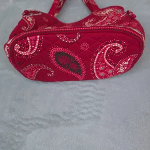 Vera‎ Bradley Handbag Womens Small Red Paisley Quilted Cotton Boho Bag thumbnail 6