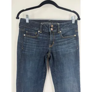 American‎ Eagle Artist Crop Jeans Womens 4 Dark Wash Stretch Denim Indie Sleaze thumbnail 4