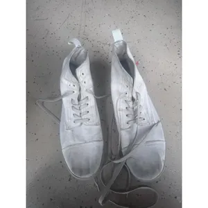 Divided H&M cream ivory canvas lace military boots womens size 12/ 45 thumbnail 8